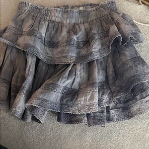 LoveShackFancy Charcoal Mini Skirt